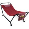 Outdoor Patio Hammock for Backyard, Garden w/ Stand, Pillow, Storage Pockets