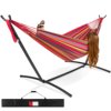 2-Person Brazilian-Style Double Hammock w/ Carrying Bag and Steel Stand