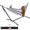 2-Person Brazilian-Style Double Hammock w/ Carrying Bag and Steel Stand