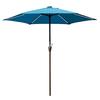 Hot-Selling 9 ft Solar Powered 6 LED Stripe Lighted Outdoor Patio Umbrella with Crank Lift for Garden Courtyard