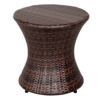 Outdoor 20 Inch Hourglass Wicker Patio Rattan End Table