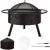 32'' Round Fire Pit Outdoor Bonfire Wood Burning for Backyard Fire & Patio Heater with Cooking BBQ Grill Grate