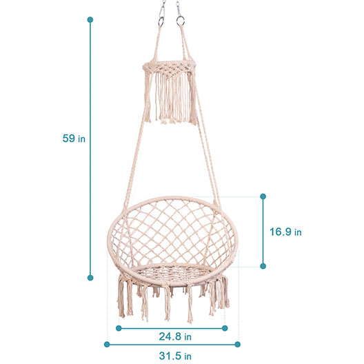 Hot-Selling Outdoor Patio Hammocks Handmade Cotton Rope Hanging Chair Macrame Hammock Swing Large Size for Garden