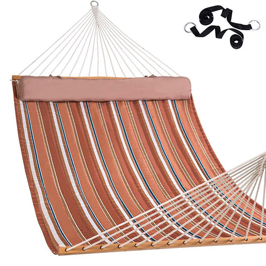 Double quilting fabric swing hammock with pillows