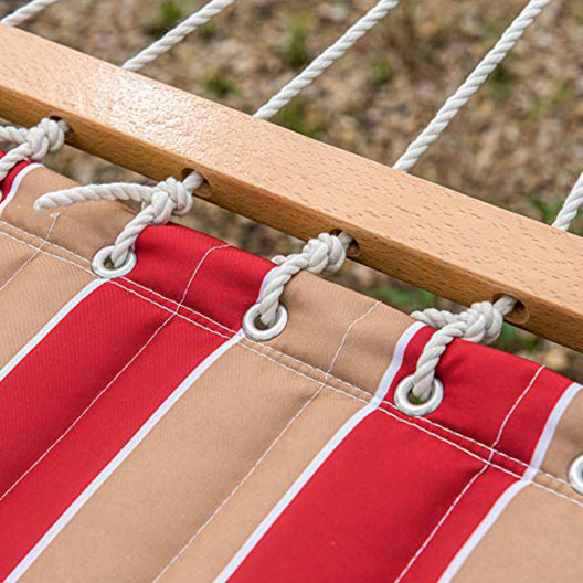 Hammock Quilted Fabric with Pillow for Two Person Double Size Spreader Bar Heavy Duty Stylish