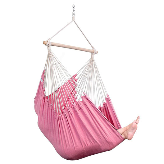 Hammocks XXL Cotton Fabric Hanging Chair Large Swing Chair Hammock Chair, 39 Inch Hardwood Spreader Bar Wide Seat