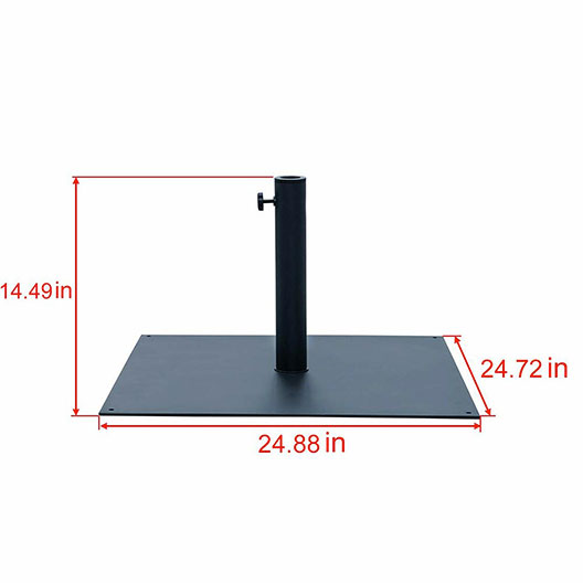 New Black 40 lbs Heavy Duty Square Steel Plate Stand Outdoor Patio Umbrella Base for Garden Courtyard Poolside