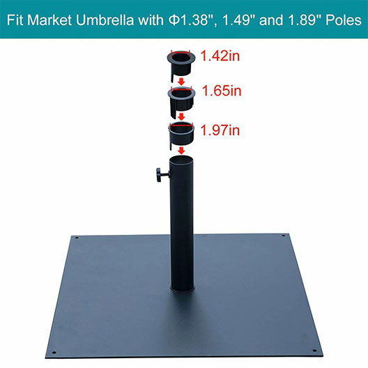 New Black 40 lbs Heavy Duty Square Steel Plate Stand Outdoor Patio Umbrella Base for Garden Courtyard Poolside