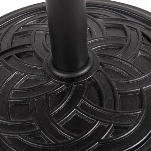 Good-Quality Decorative Cast Stone Outdoor Patio Umbrella Base Black Resin Heavy Duty Stand for Garden Courtyard