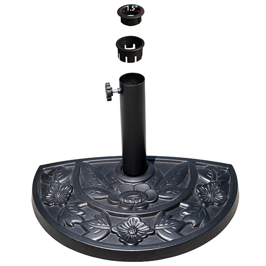 Good Quality Black Half Round Resin Outdoor Patio Umbrella Base for Garden Courtyard