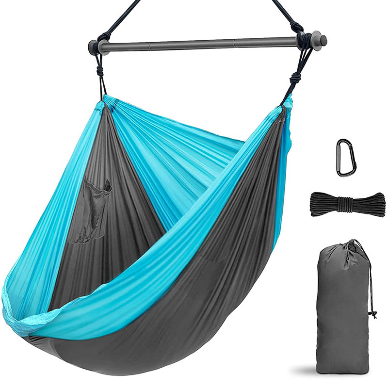 Custom Portable indoor outdoor hanging swing wave hammocks hammock nylon chair with Adjustable stand