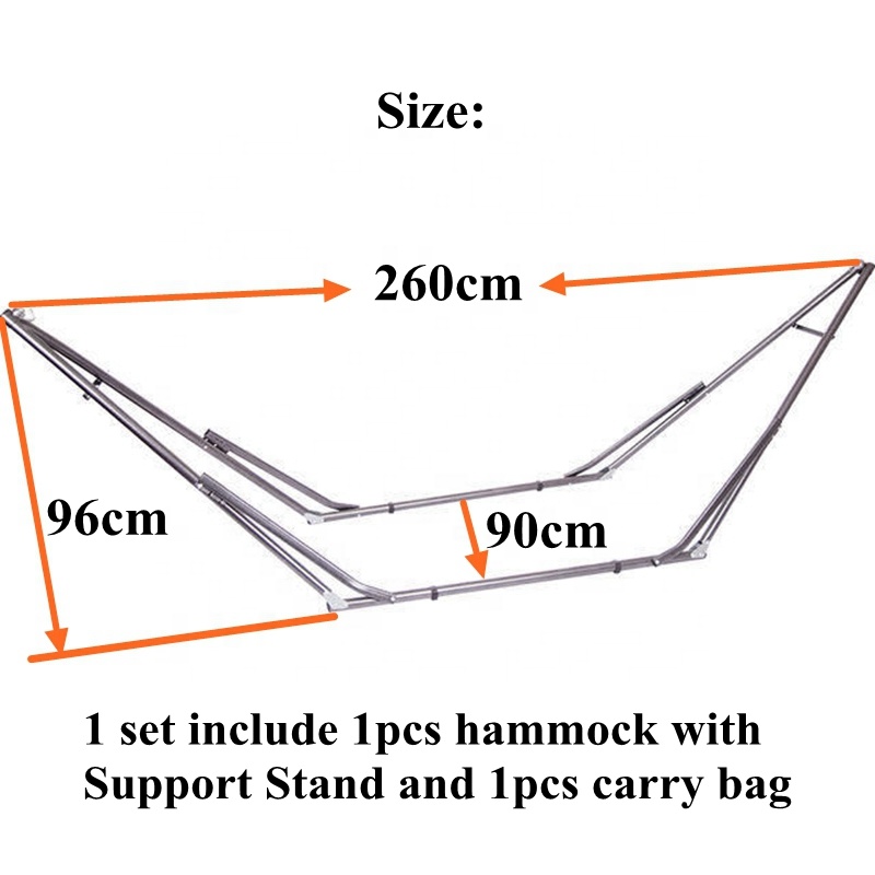 Outdoor Foldable Portable Hammock Adjustable Footrest Foot Rest Hammock Patio Garden Beach Canvas Folding Hammock Bed with Stand