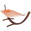 Hammock, Pillow and 12 Feet Wood Arc Stand,Backyard Combo Set