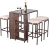 High-Quality Outdoor 5 Piece Patio Bar Set, Counter Height Patio Dining Set for Garden Courtyard Poolside