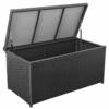 Outdoor Deluxe Wicker Deck Storage Box All Weather Patio Garden Furniture Patio Container