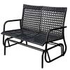 Ourdoor 2 Person Wicker Loveseat Glider Bench Chair