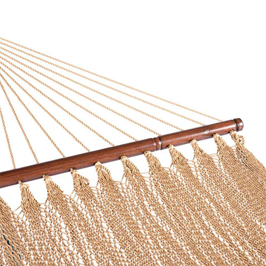 High-Quality 51inch Double Caribbean Hammock Hand Woven Polyester Rope Outdoor Patio Swing Bed for Garden Courtyard