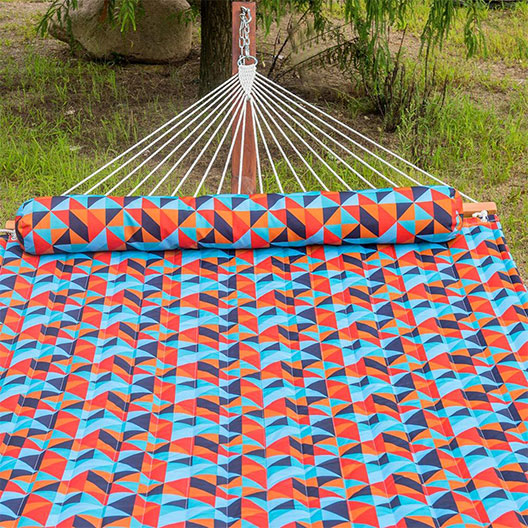 Double quilting fabric swing hammock with pillows