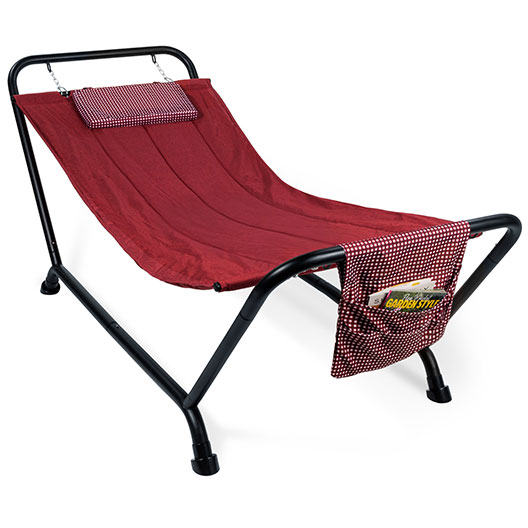 Outdoor Patio Hammock for Backyard, Garden w/ Stand, Pillow, Storage Pockets