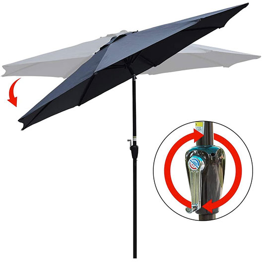 Best-Selling 10ft Outdoor Patio Table Umbrella Parasol with Aluminum Pole & Auto Tilt, Polyester Canopy Shade for Garden