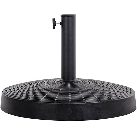 Good-Quality Wicker Resin Black Outdoor Patio Umbrella Base Metal Heavy Duty Stand for Garden Courtyard Poolside