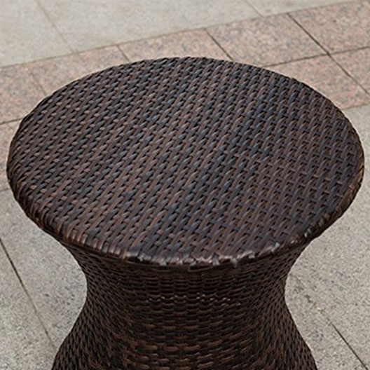 Outdoor 20 Inch Hourglass Wicker Patio Rattan End Table