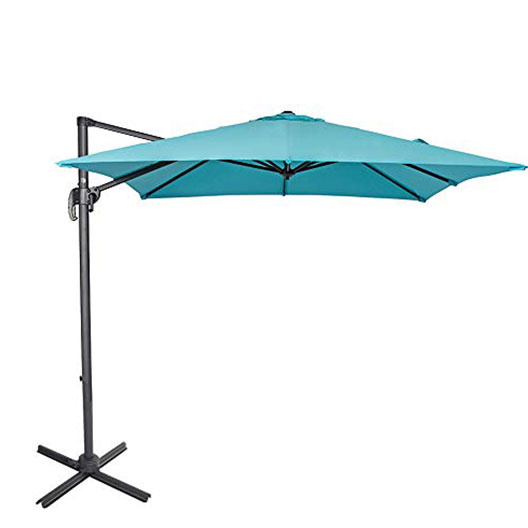 Best Selling 8.2ft Square Offset Outdoor Patio Umbrella Parasol with Aluminum Cantilever Pole for Garden Courtyard