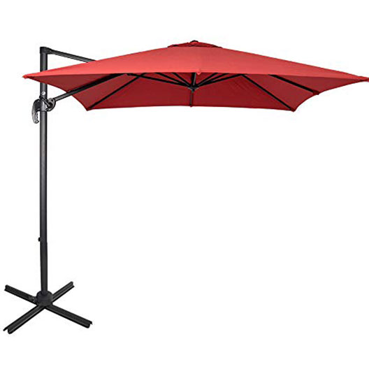 Best Selling 8.2ft Square Offset Outdoor Patio Umbrella Parasol with Aluminum Cantilever Pole for Garden Courtyard