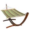 Hammock, Pillow and 12 Feet Wood Arc Stand,Backyard Combo Set