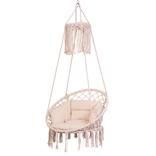 Hot-Selling Outdoor Patio Hammocks Handmade Cotton Rope Hanging Chair Macrame Hammock Swing Large Size for Garden