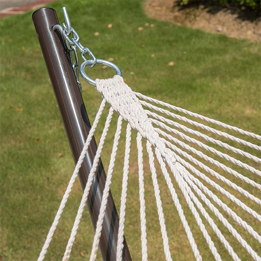 Hot-Selling Outdoor Patio Hammocks 12 Feet Steel Hammock Stand with Cotton Rope Hammock Combo for Garden Courtyard