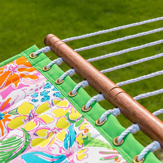 Double clamp hammock swings with the pillow cotton fabrics, printing