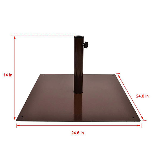 Hot Selling 40 lbs Heavy Duty Square Steel Plate Stand Outdoor Patio Umbrella Base for Garden Courtyard