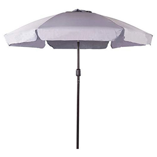 Hot-Selling 7.5 Feet Aluminum Beach Drape Umbrella Outdoor Patio Parasol with Crank and Push Button Tilt for Courtyard