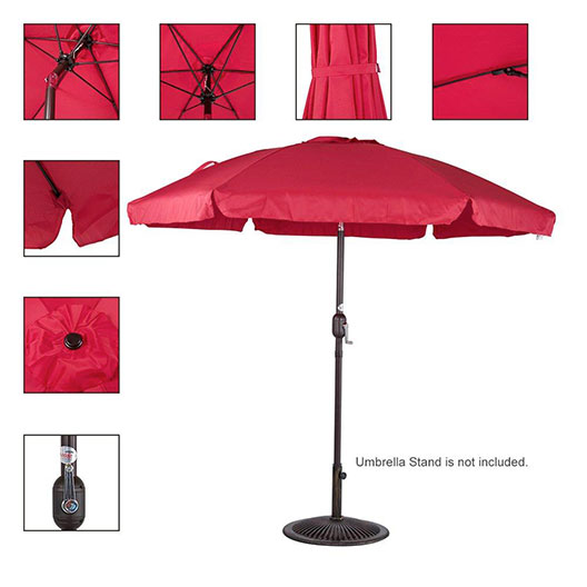 Hot-Selling 7.5 Feet Aluminum Beach Drape Umbrella Outdoor Patio Parasol with Crank and Push Button Tilt for Courtyard