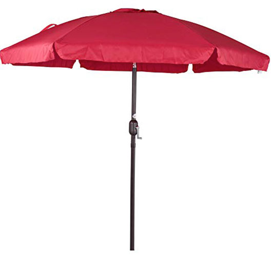 Hot-Selling 7.5 Feet Aluminum Beach Drape Umbrella Outdoor Patio Parasol with Crank and Push Button Tilt for Courtyard