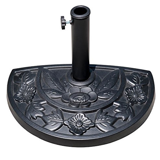 Good Quality Black Half Round Resin Outdoor Patio Umbrella Base for Garden Courtyard