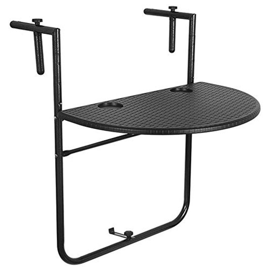 Patio, Garden, Deck, Outdoor Folding Hanging Table Adjustable Balcony Railing Table