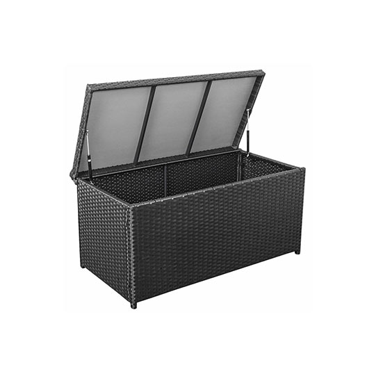 Outdoor Deluxe Wicker Deck Storage Box All Weather Patio Garden Furniture Patio Container