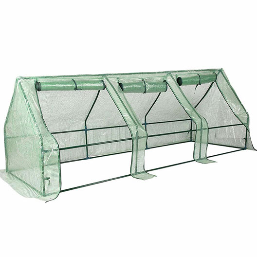 Outdoor Portable Gardening Steeple Mini Green House with PE Cover and Zipper Doors