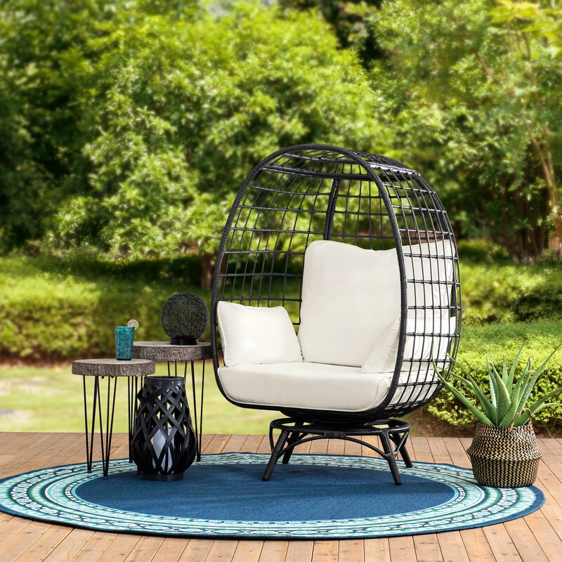 Egg Swivel Patio Chair with Cushions