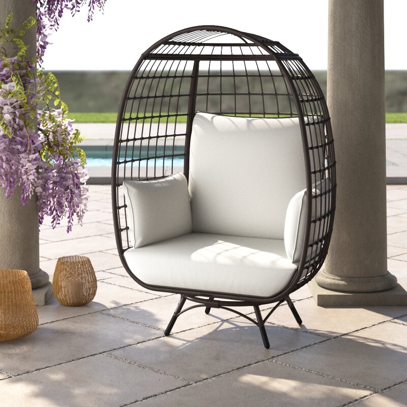 Egg Swivel Patio Chair with Cushions